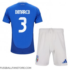 Italien Federico Dimarco #3 Replik Heimtrikot Kinder EM 2024 Kurzarm (+ Kurze Hosen)